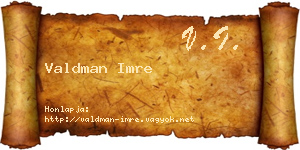 Valdman Imre névjegykártya